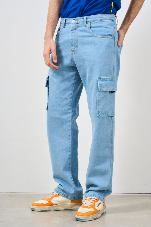 Men's jeans with cargo pockets