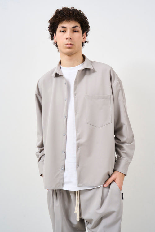 Overshirt uomo con tasca sul petto