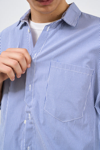 Camicia uomo a righe bianco e blu - 3