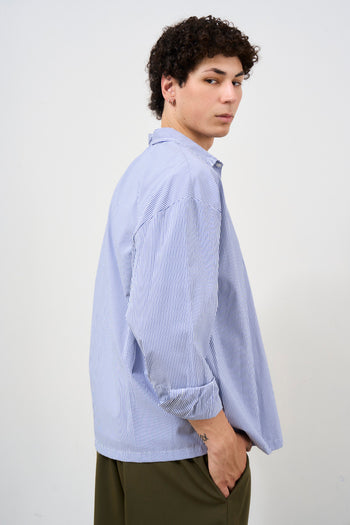 Camicia uomo a righe bianco e blu - 5