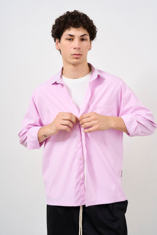 Camicia uomo a righe bianco e rosa - 2