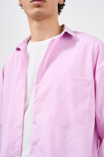 Camicia uomo a righe bianco e rosa - 4