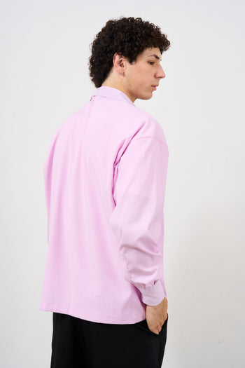 Camicia uomo a righe bianco e rosa - 6