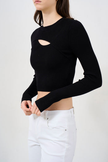 Women's knitted sweater with cut out - 6