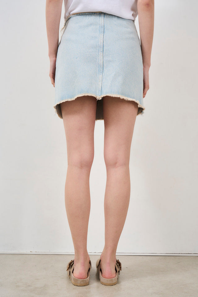 Women's asymmetric denim skirt