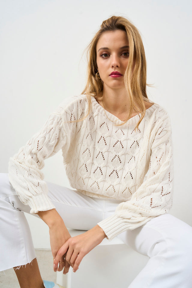 ONLY Women's textured knit pullover