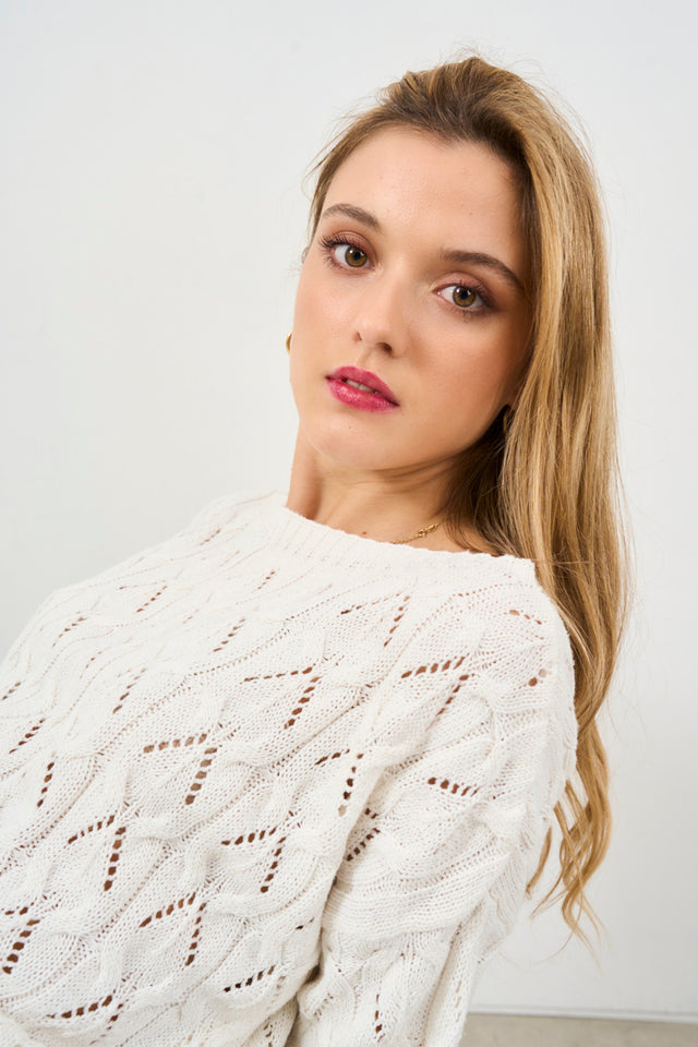 ONLY Women's textured knit pullover