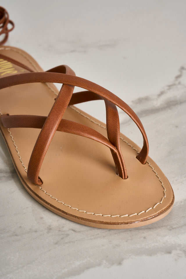 Leather-coloured gladiator sandal