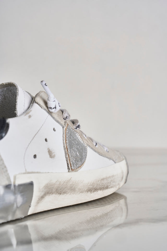 Sneakers donna Prsx low bianche e argento