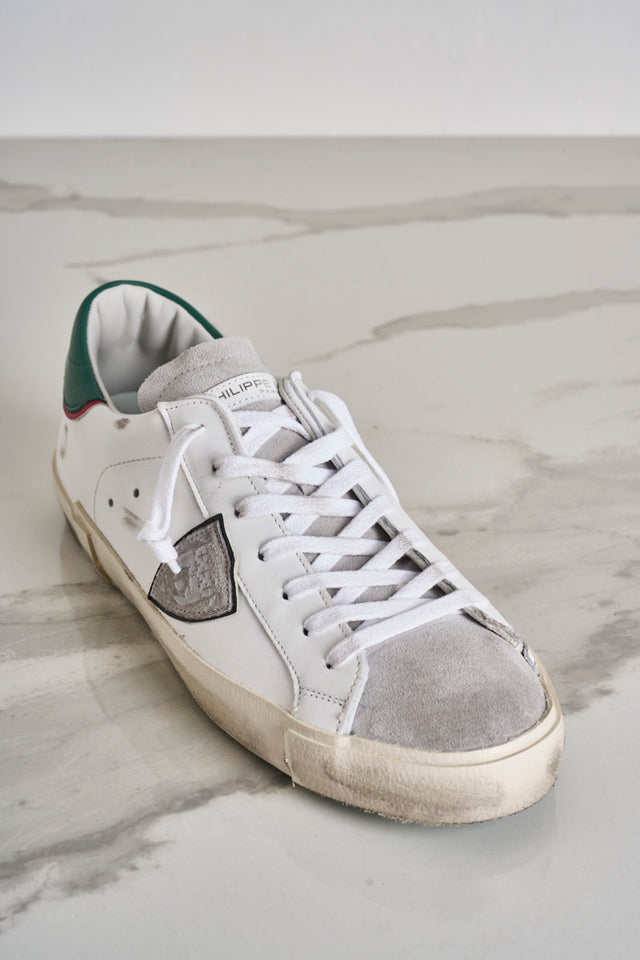 Prsx low vintage white-green men's sneakers