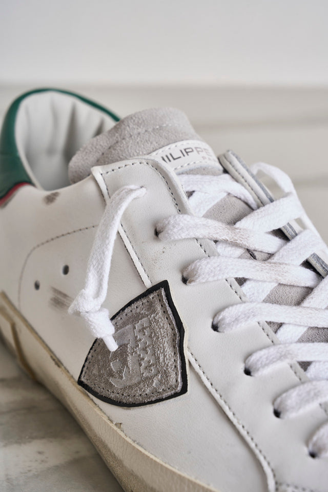 Prsx low vintage white-green men's sneakers