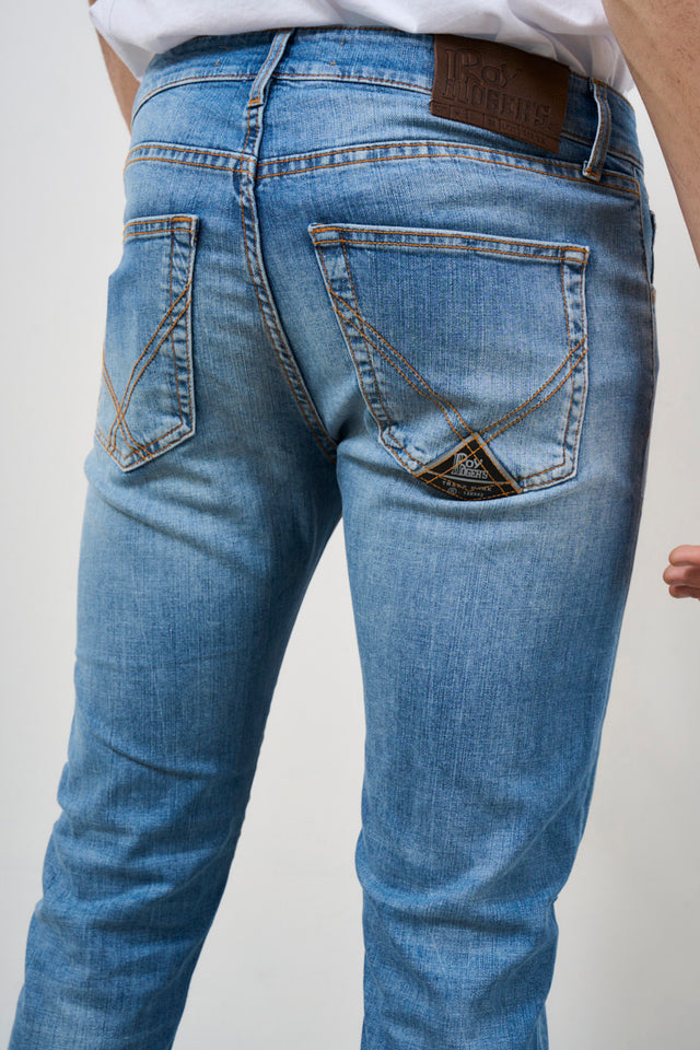 Jeans uomo slim fit lavaggio chiaro