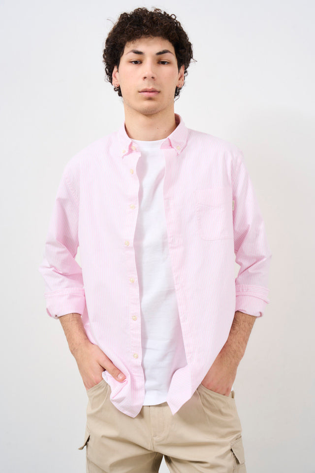 Camicia uomo a righe rosa