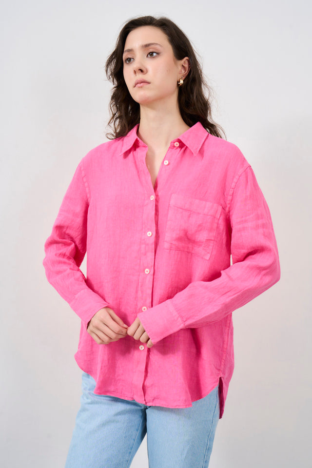 ROY ROGER'S Camicia donna easy lino dyed