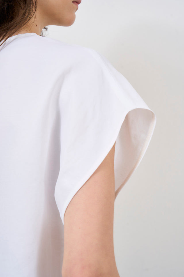 T-shirt donna in raso con maniche ampie