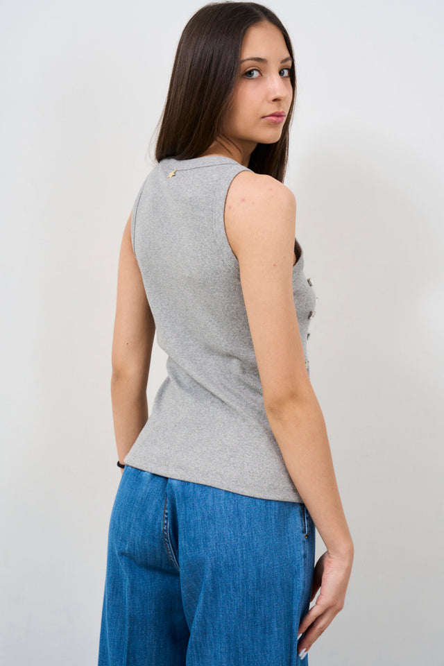 Women's ribbed tank top with stones