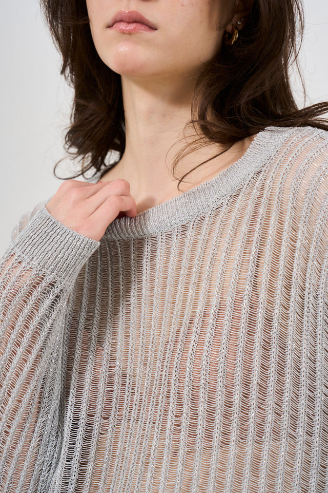 Women's viscose pullover with lurex<br>
