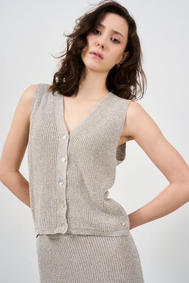 SOUVENIR CLUBBING Women's knitted vest with lurex