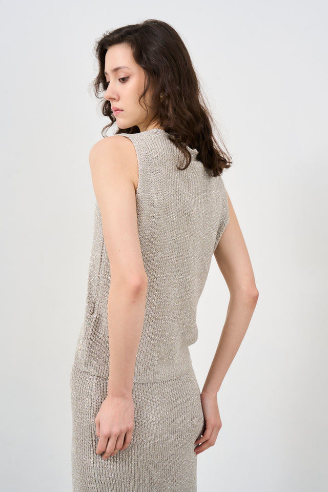 SOUVENIR CLUBBING Women's knitted vest with lurex