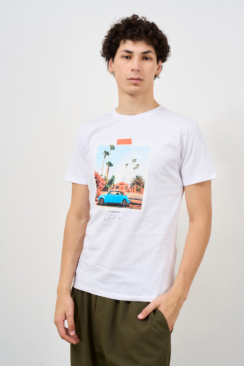 Men's T-shirt with short sleeve illustration - 2