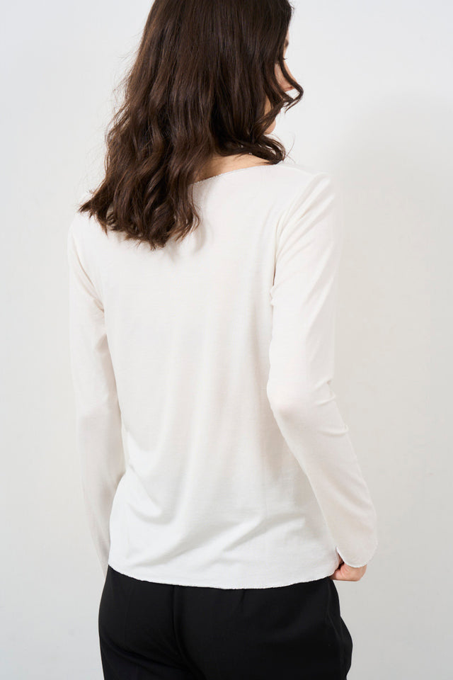 Women's white boat neck sweater