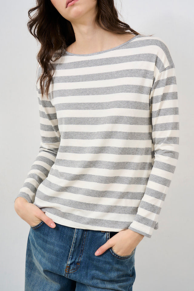 Women's striped lurex t-shirt