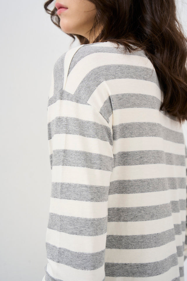 Women's striped lurex t-shirt