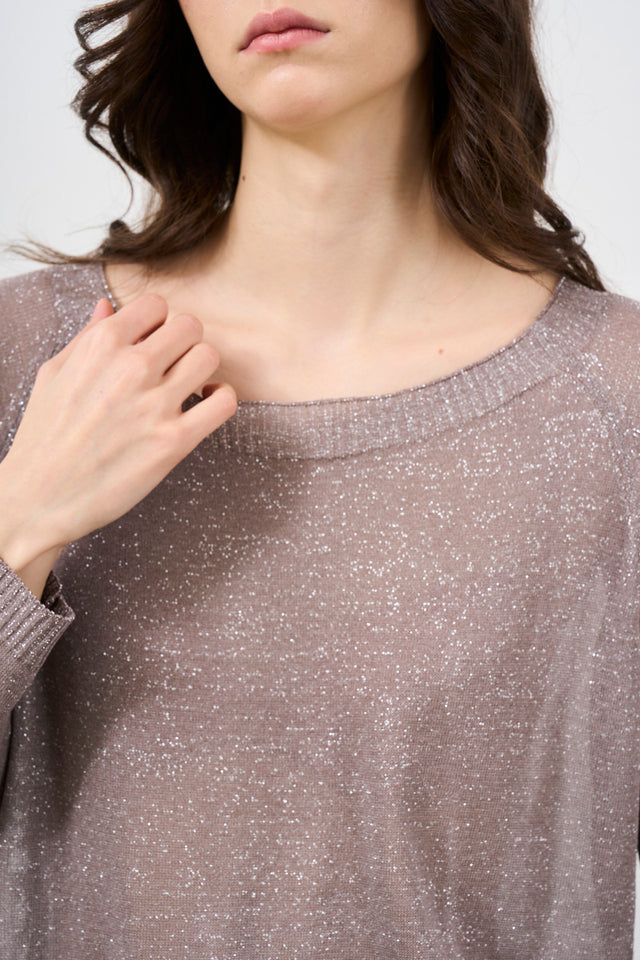 Women's lurex pullover