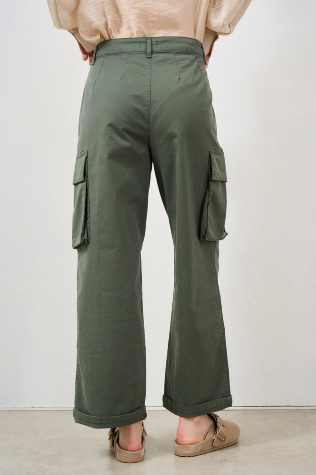 Pantalone donna cargo verde militare
