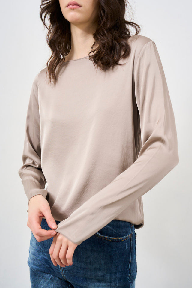 Women's satin blouse with long sleeves