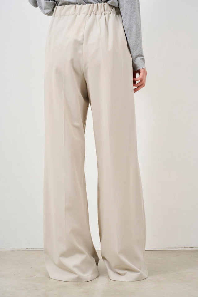 Women's beige wide leg trousers