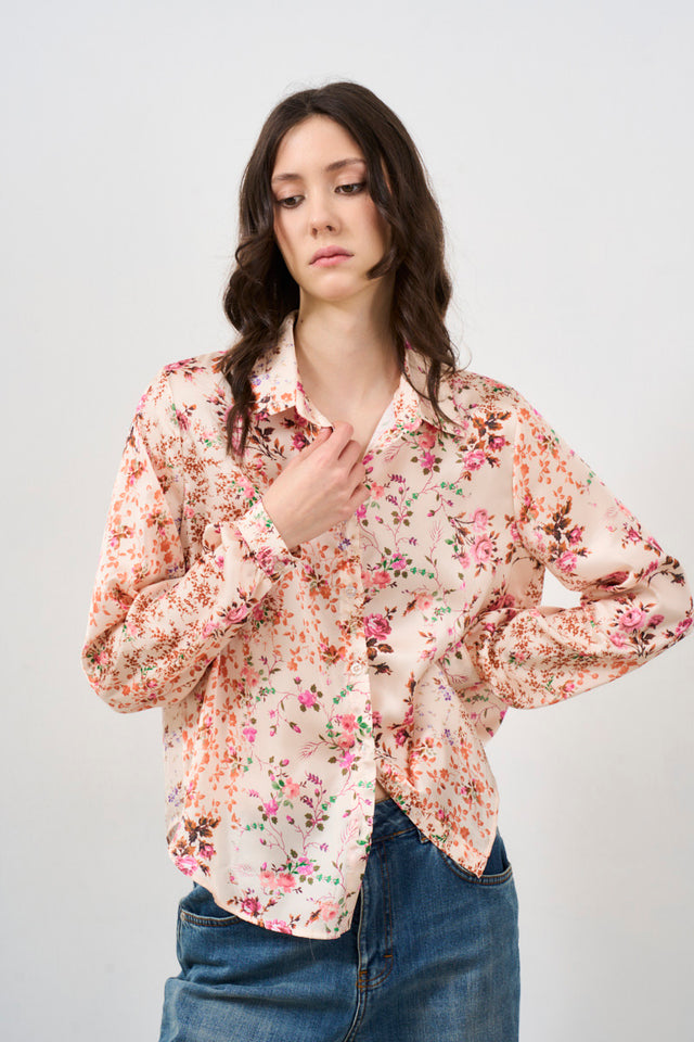 Camicia donna con stampa floreale