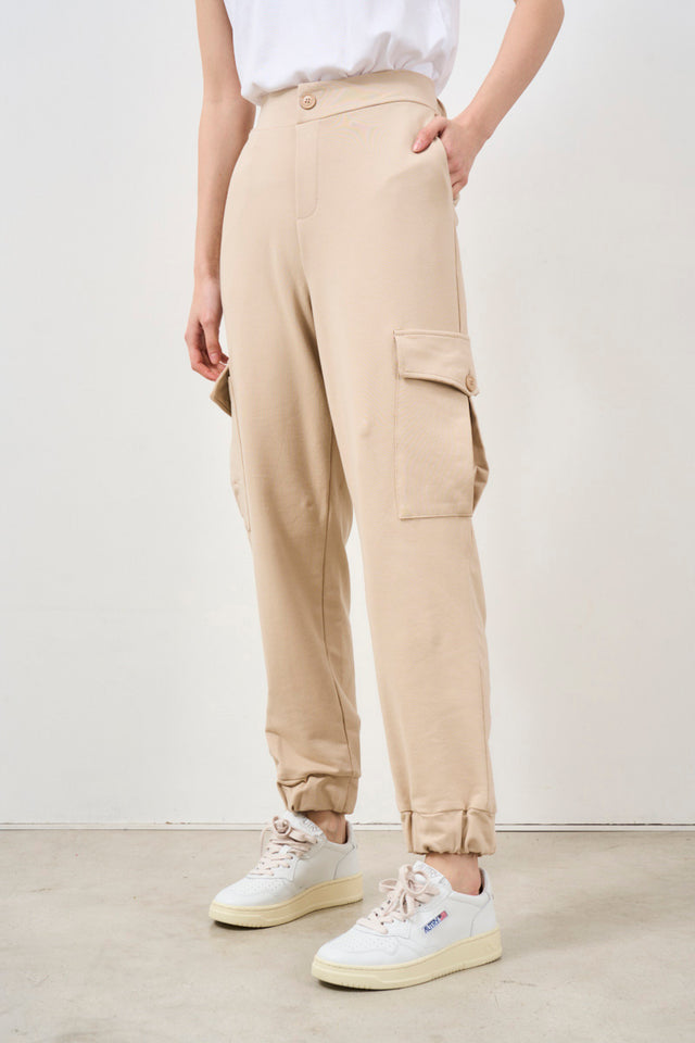 Women's beige cargo trousers