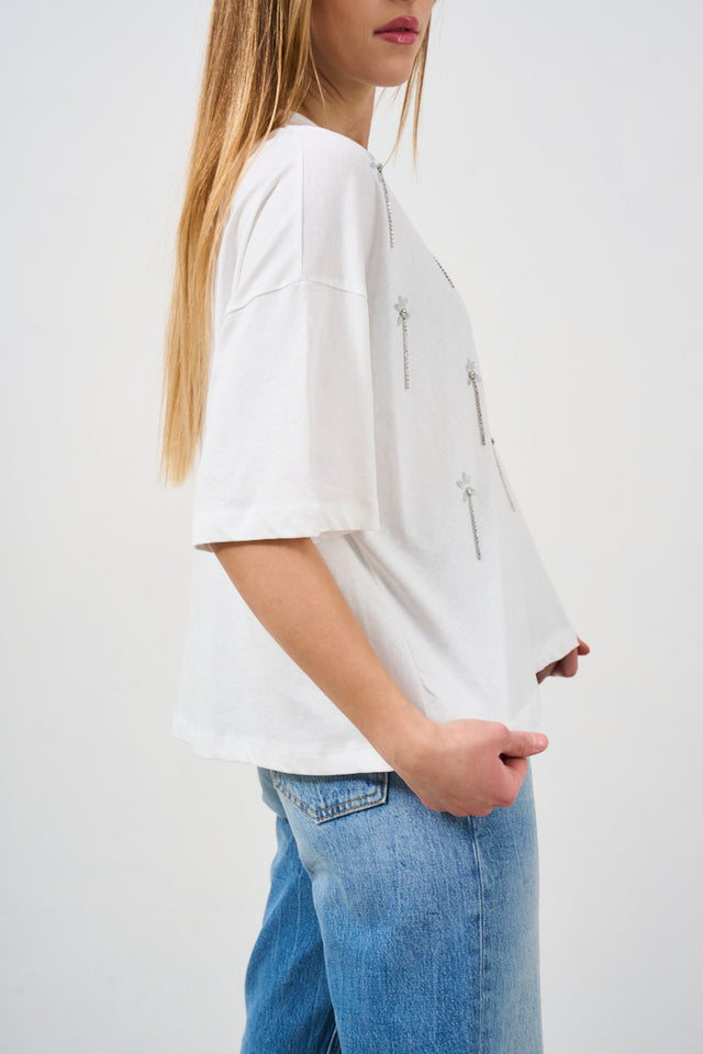 TENSIONE IN T-shirt donna con applicazioni