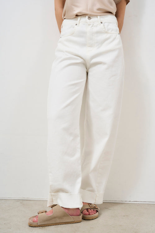 Women's white wide leg jeans