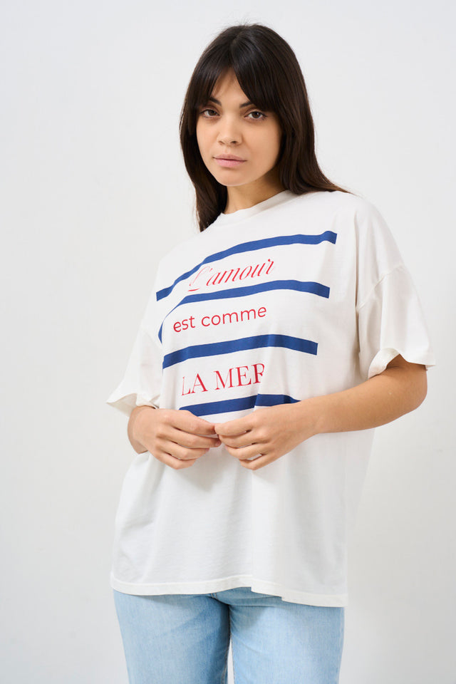 T-shirt donna con stampa a righe