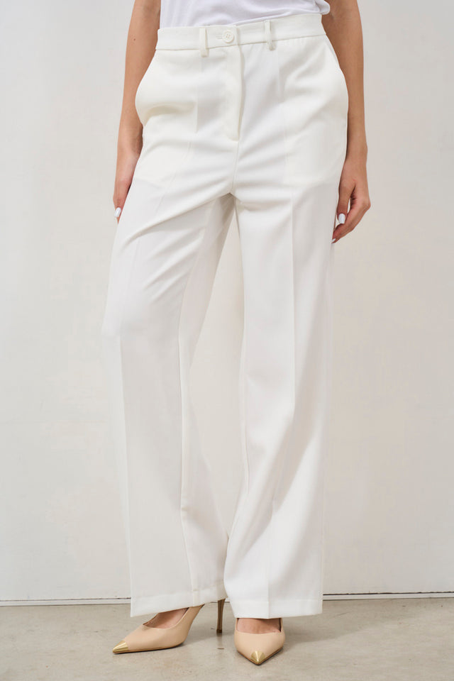 Basic white women's trousers