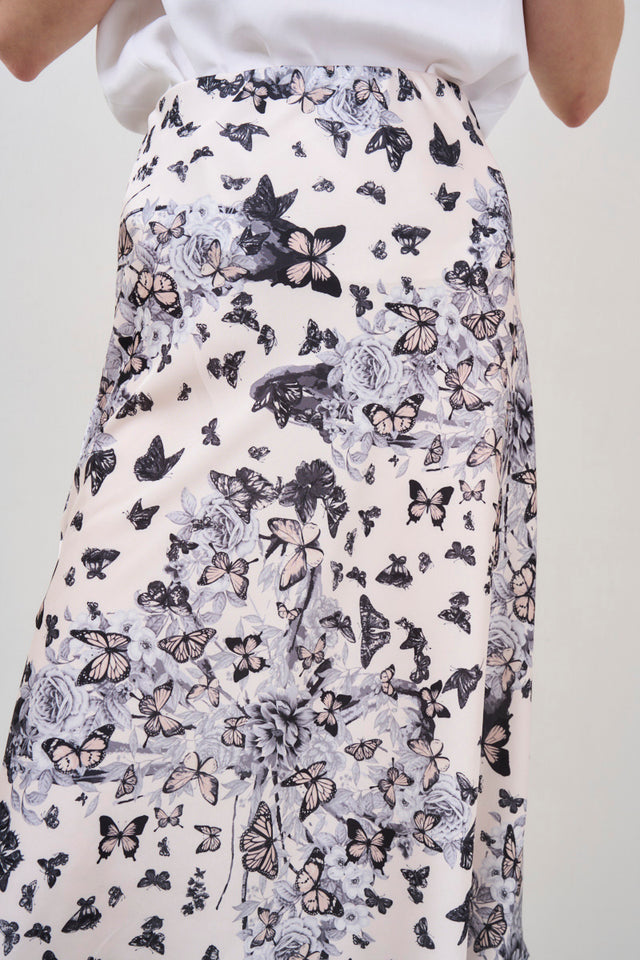 Women's skirt with butterfly print