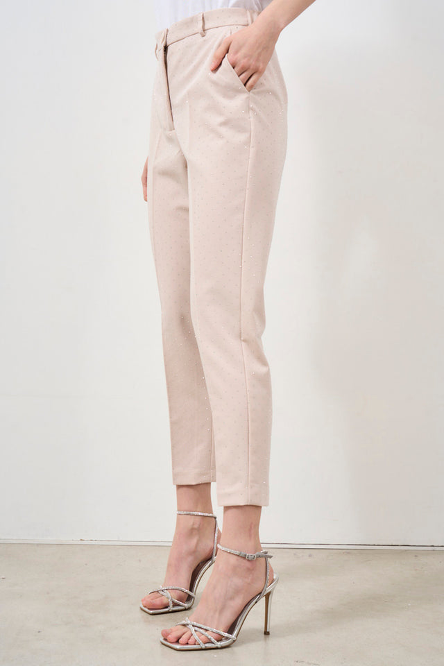 Ivory colored cigarette trousers