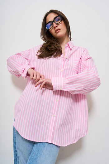 Camicia donna a righe rosa - 6