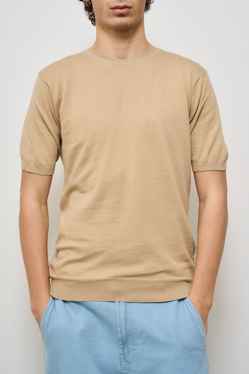 T-shirt uomo in maglia beige