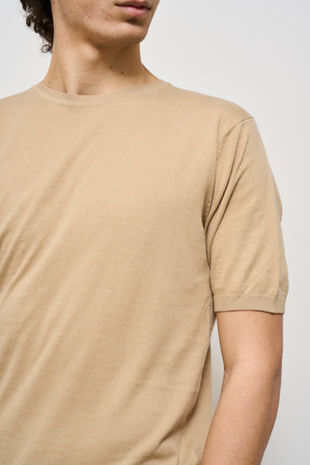 T-shirt uomo in maglia beige - 3