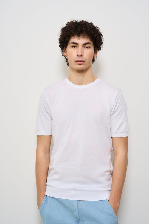 T-shirt uomo in maglia bianca