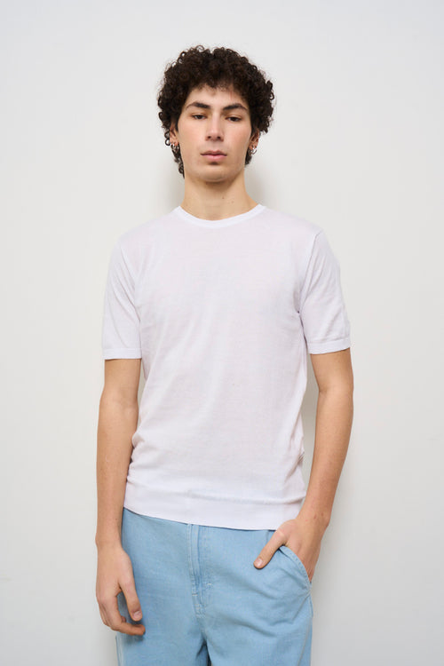 T-shirt uomo in maglia bianca - 2