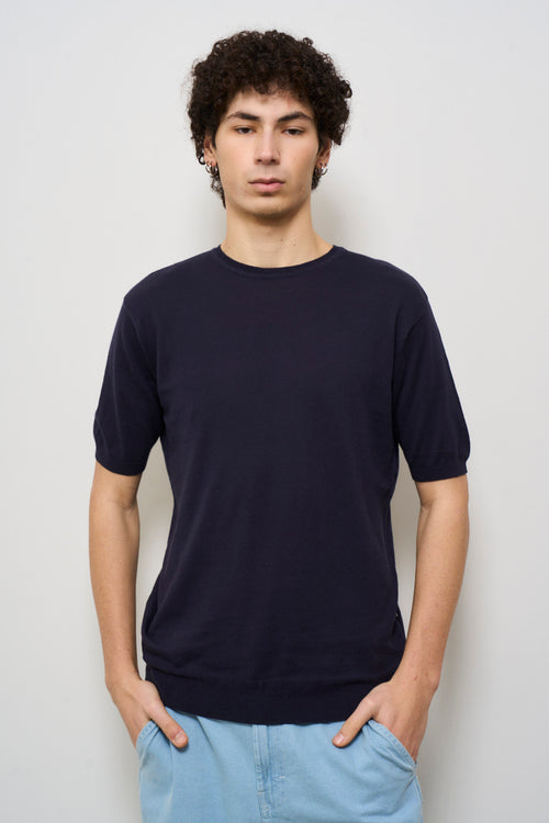 T-shirt uomo in maglia blu