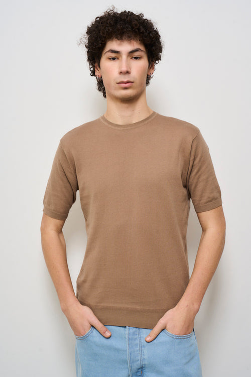 T-shirt uomo in maglia tortora