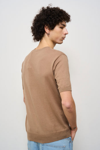 T-shirt uomo in maglia tortora - 6