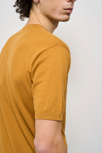 T-shirt uomo in maglia ocra - 5