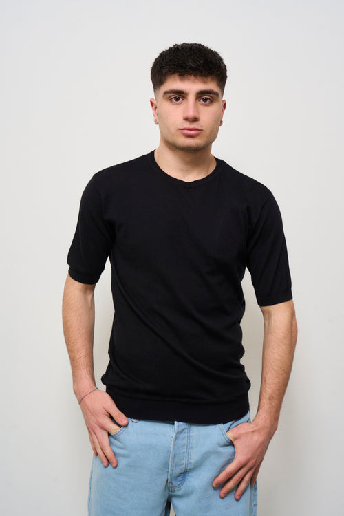 T-shirt uomo in maglia nera