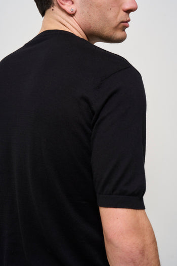 T-shirt uomo in maglia nera - 6